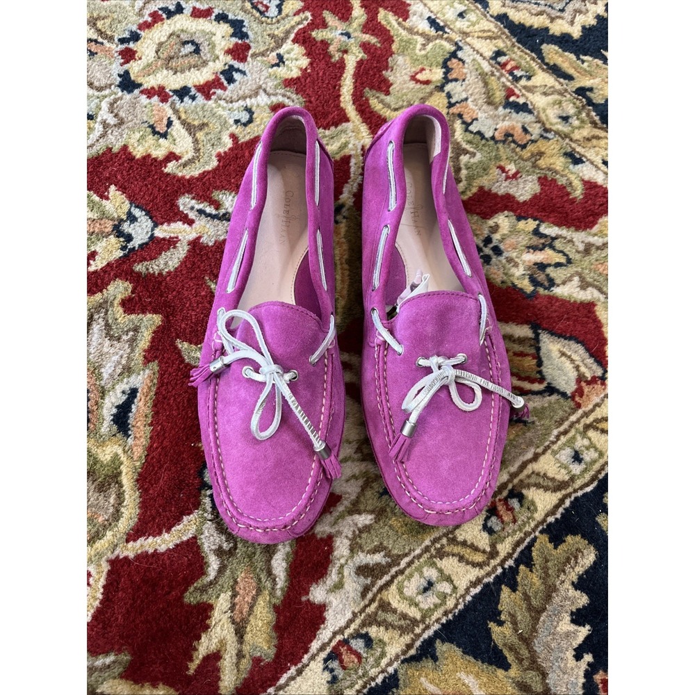 Cole Haan Magenta Leather Suede Loafers Driving Moccasins Women's Size 11 B